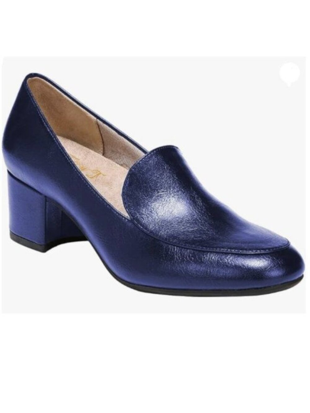 FOWT Women's Classic Side V Cut Loafers Ladies Round Toe Blue